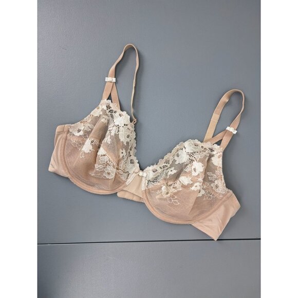 Wacoal women's 38D beige Opulence unlined underwire lace bra - Picture 1 of 5